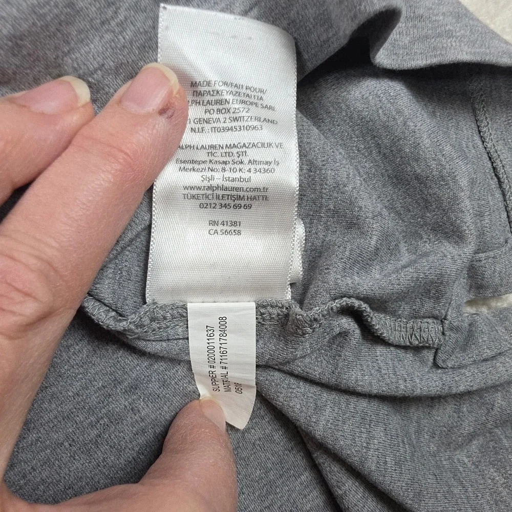 Polo Ralph Lauren Polo Shirt Mens XL Grey Long Sleeve Cotton Jersey Pony Logo